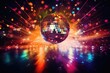 Iconic Disco Ball Spinning, Lighting Up The Dance Floor