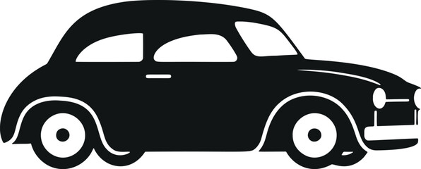 Poster - Streamlined and Contemporary Car Vector Glyph - Perfect for Minimalistic Designs!