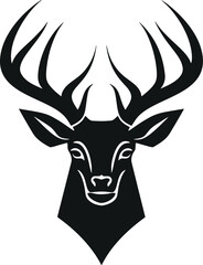 Poster - Sleek and Stylish: Vector Glyph Flat Deer Illustration for Your Minimalistic Designs