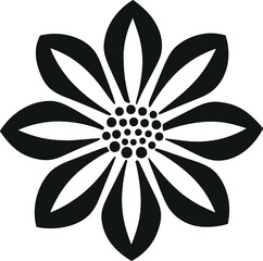 Poster - Graceful and Minimalistic Flower Vectors: Capture the Essence of Simplicity with This Versatile Glyph Flat Art Collection