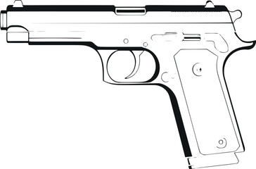 Poster - Modern and Sleek Gun Vector Illustration for Minimalistic Designs