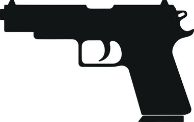 Poster - Sleek and Simplistic: Vector Glyph Flat Gun Illustration for Modern Designs