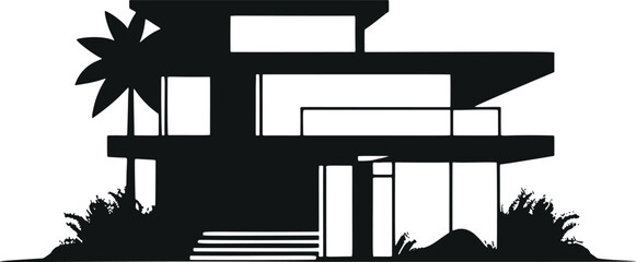 Poster - Minimalistic House: Stylish Vector Glyph Flat for Modern Spaces