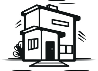 Poster - Sleek and Chic: Minimalistic House Vector for Modern Living