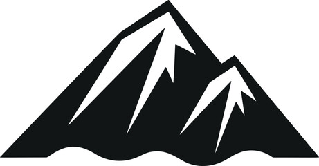 Poster - Serenity in Simplicity: Vector Glyph Flat Design for Minimalistic Mountain Enthusiasts
