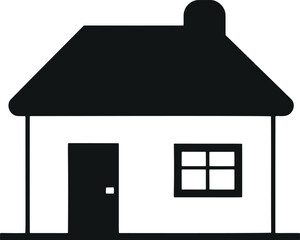 Poster - Modern Minimalistic House Illustration - Vector Glyph Flat Design