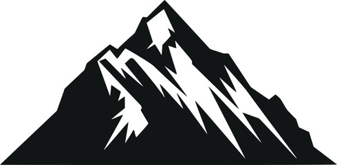 Poster - Serenely Simple: Mountain Glyph Vector Art for a Minimalist Touch