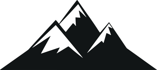 Poster - Nature's Tranquility: Minimalistic Mountain Vector Glyph