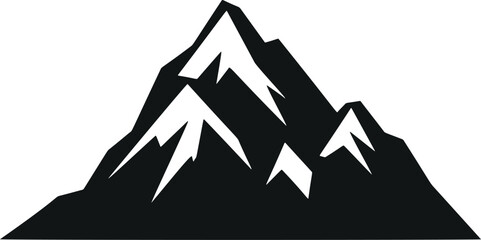 Poster - Simplistic Mountain Icons - Discover the Minimalistic Charm of Vector Glyph Flat Art