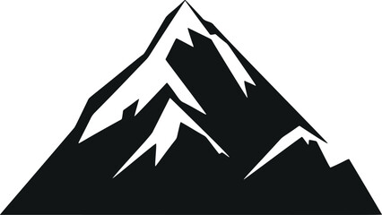 Poster - Serene Serenity: Simplistic Mountain Vector Glyph for a Calm and Clean Look