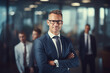 © Konstantinos - Portrait of a businessman in front of his team in a meeting room