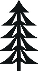 Poster - Perfectly Simple: Vector Glyph Flat Christmas Trees for Minimalistic Style