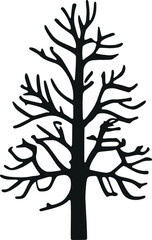 Poster - Festive and Simple: Minimalistic Christmas Trees in Vector Glyph Flat Style