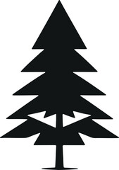 Poster - Sleek and Stylish Minimalistic Christmas Trees: Vector Glyph Flat Collection