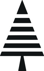 Poster - Stylish and Simple Christmas Tree Designs in Vector Glyph Flat - Perfect for Minimalistic Holiday Decorations