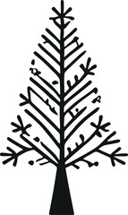 Poster - Stylish Minimal Christmas Trees: Contemporary Vector Glyphs for Festive Art and Designs
