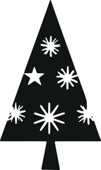 Poster - Simplistic Festive Charm: Vector Glyph Flat Christmas Trees for Sale!
