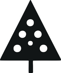 Poster - Stylish Minimalistic Christmas Trees: Vector Glyph Flat Illustration