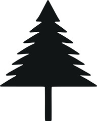 Poster - Simplistic Holiday Charm: Vector Glyph Flat Christmas Trees for Sale