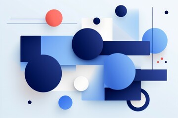 Sticker - Abstrac Blue background with circles. Vector illustration