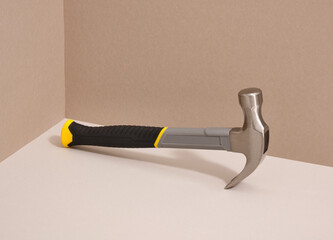 Hammer and DIY tool. Instruments and equipment. Tools in the workshop.