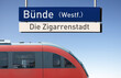 Bahntafel, Bünde Westfalen, Die Zigarrenstadt, Bahnhof, (Symbolbild)