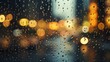 Gentle Rain on Window Blurred Background