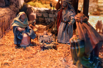 Wall Mural - Presepe Natività in Periodo Natalizio Crib for Christmas