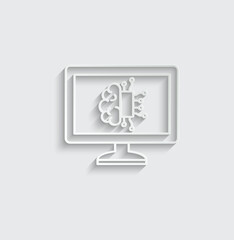 Fototapete - ai icon vector Artificial intelligence icon logo