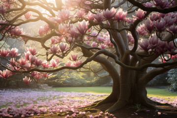 Wall Mural - spring magnolia tree