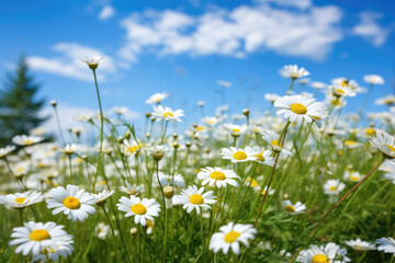 Wall Mural - Chamomile flower field