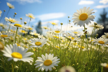 Wall Mural - Chamomile flower field