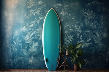 Wall Mural - Surfboard on wall background