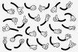 Retro style cartoon Hands. Groovy vintage 30s characters hands with various gestures