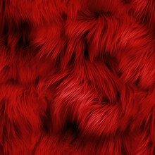 Seamless Pattern. Red Fur Texture. Natural Fur. AI Generation.