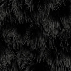 seamless pattern. black fur texture. natural fur. ai generation.