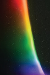Sticker - Rainbow aurora borealis. Night starry sky and colorful polar lights