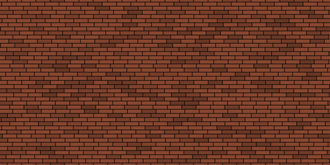 Wall Mural - Brown brick wall, seamless background. Vector illustration