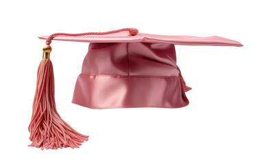 Wall Mural - Pink Graduation Cap with Pink Tassel on a White or Clear Surface PNG Transparent Background