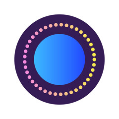 Aufkleber - Round Circle Shape Button Gradient Colored Texture Nostalgic 90's Style Neon Futuristic Element Icon 