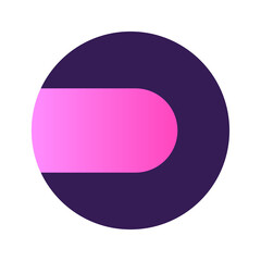 Aufkleber - Round Circle Shape Button Gradient Colored Texture Nostalgic 90's Style Neon Futuristic Element Icon 