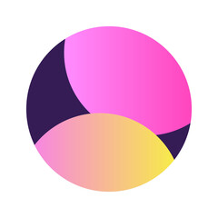 Aufkleber - Round Circle Shape Button Gradient Colored Texture Nostalgic 90's Style Neon Futuristic Element Icon 