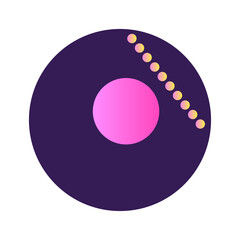 Aufkleber - Round Circle Shape Button Gradient Colored Texture Nostalgic 90's Style Neon Futuristic Element Icon 