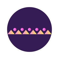 Aufkleber - Round Circle Shape Button Gradient Colored Texture Nostalgic 90's Style Neon Futuristic Element Icon 