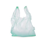 Fototapeta  - One light green plastic bag isolated on white