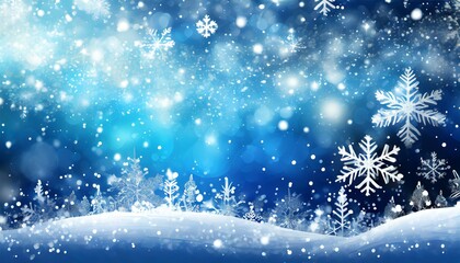 Sticker - christmas snow blue winter background