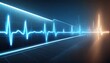 cardiogram cardiograph oscilloscope screen blue illustration background emergency ekg monitoring blue glowing neon heart pulse heart beat electrocardiogram