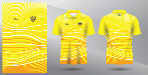 yellow abstract polo jersey mockup for sport uniform