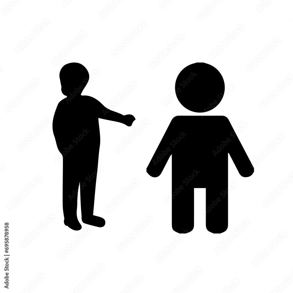 Boy silhouette simple black child icon Royalty Free Vector Stock Vector ...