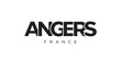 Angers in the France emblem. The design features a geometric style, vector illustration with bold typography in a modern font. The graphic slogan lettering.